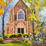 First United Methodist Church, Dockery Austin, oil on panel, 12x16, framed,