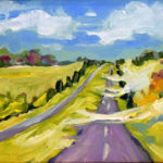 Freedom Hwy, - Spring, Dockery Austin, oil on panel, 7x5, framed